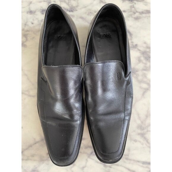 Hugo Boss Venetian Black Learher Slip on Penny Loafer for Men Size 10 - Picture 1 of 10